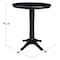International Concepts Round 36 in Round Top Pedestal Table, 40.9 inH, Black, 36 in W, 36 in L, 40.9 in H, Wood, Black K46-36RT-27B-6B-2 - alternate 4